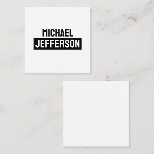 プレーンエレガント白黒パーソナライズされたカスタム エンクロージャーカード (正面/裏面)