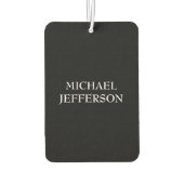 プレーンエレガント白黒パーソナライズされたカスタム カーエアーフレッシュナー (裏面)