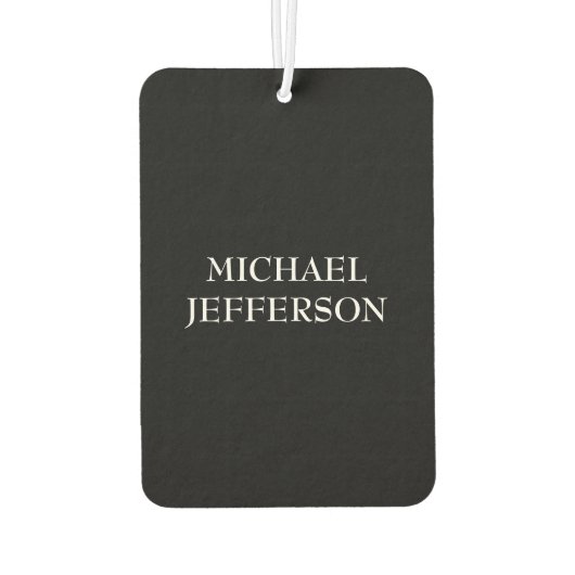 プレーンエレガント白黒パーソナライズされたカスタム カーエアーフレッシュナー (裏面)