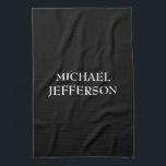 プレーンエレガント白黒パーソナライズされたカスタム キッチンタオル<br><div class="desc">黒い背景が良くないって言うの?考え再び黒は常に味と気品の色である。それは歴史の中で最も目を引き付け、印象的な色の一つである。このユニークなデザインのテンプレートで自分の個性や味を他人に反映してみては?</div>