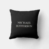 プレーンエレガント白黒パーソナライズされたカスタム クッション (裏面)