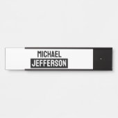 プレーンエレガント白黒パーソナライズされたカスタム サインプレート (正面)