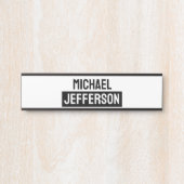 プレーンエレガント白黒パーソナライズされたカスタム サインプレート (正面)