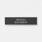 プレーンエレガント白黒パーソナライズされたカスタム サインプレート (正面)