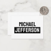 プレーンエレガント白黒パーソナライズされたカスタム ノートカード (正面/裏面インサイチュ)