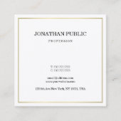 プレーンエレガント頭が切れる金ゴールドルックモダンプロフェッショナル スクエア名刺 (正面)