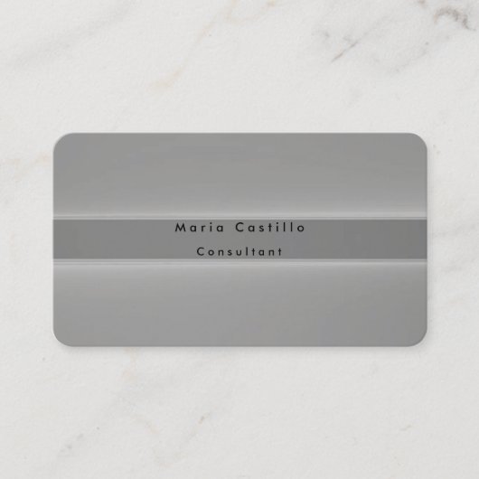 プレーンエレガント・グレーのミニマルモダンリスト 名刺 (正面)