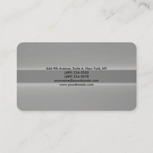 プレーンエレガント・グレーのミニマルモダンリスト 名刺 (裏面)
