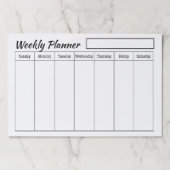 プレーンカスタムプランナー週間紙パッド ペーパーパッド (正面)
