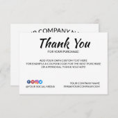 プレーンカスタムロゴのプレースホルダサンキューカード サンキューカード (正面/裏面)