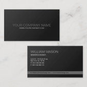 プレーンカッコいいブラックとグレーのモダン名刺 名刺 (正面/裏面)