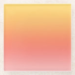 プレーンカラー – 黄色から霧のピンクグラデーション色 ガラスコースター<br><div class="desc">黄カラフル、オレンジ、赤、ピンクのグラデーション背景。</div>