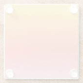 プレーンカラー – 黄色から霧のピンクグラデーション色 ガラスコースター (裏面)