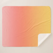 プレーンカラー – 黄色から霧のピンクグラデーション色 シェルパブランケット (正面(横))