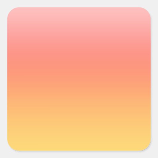 プレーンカラー – 黄色から霧のピンクグラデーション色 スクエアシール (正面)