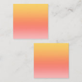 プレーンカラー – 黄色から霧のピンクグラデーション色 スクエア名刺 (正面/裏面)