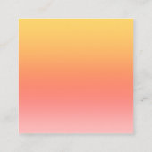 プレーンカラー – 黄色から霧のピンクグラデーション色 スクエア名刺 (裏面)