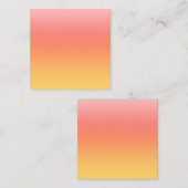 プレーンカラー – 黄色から霧のピンクグラデーション色 スクエア名刺 (正面/裏面)