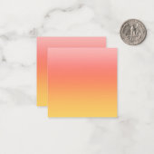 プレーンカラー – 黄色から霧のピンクグラデーション色 ノートカード (正面/裏面インサイチュ)