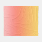 プレーンカラー – 黄色から霧のピンクグラデーション色 フリースブランケット (正面(横))