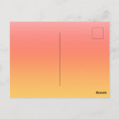 プレーンカラー – 黄色から霧のピンクグラデーション色 ポストカード (裏面)