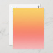 プレーンカラー – 黄色から霧のピンクグラデーション色 ポストカード (正面/裏面)