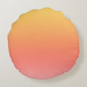 プレーンカラー – 黄色から霧のピンクグラデーション色 ラウンドクッション (裏面)