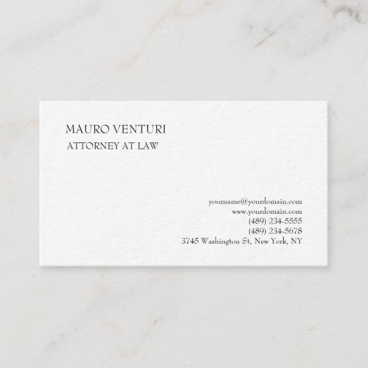 プレーンクラシカルエレガントプロフェッショナルミニマリスト 名刺 (正面)