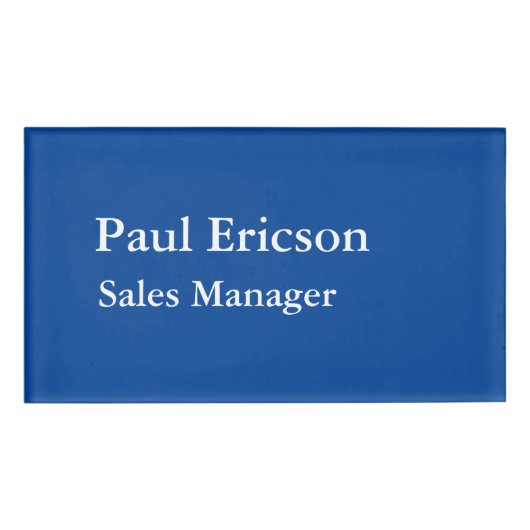 プレーンクラシカルエレガントプロフェッショナル深いブルー 名札 (正面)