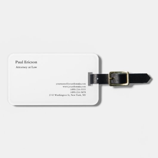 プレーンクラシカルエレガントプロフェッショナル ラゲッジタグ (正面横)