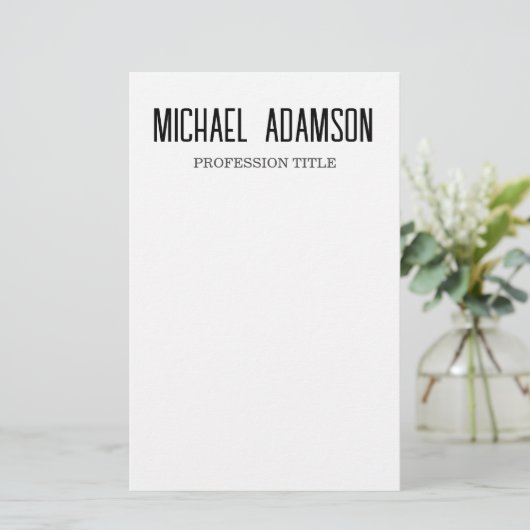 プレーンクラシカルエレガントミニマルシンプルリスト 便箋 (スタンド正面)