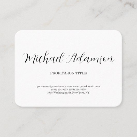 プレーンクラシカルエレガントミニマルシンプルリスト 名刺 (正面)