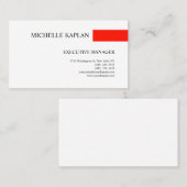 プレーンクラシカルシンプルミニマリスト赤白 名刺 (正面/裏面)