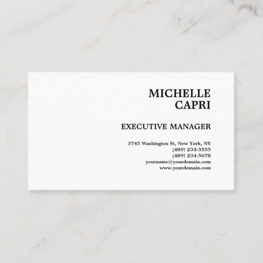 プレーンクラシカルシンプルミニマルコンテンポラリーリスト 名刺 (正面)