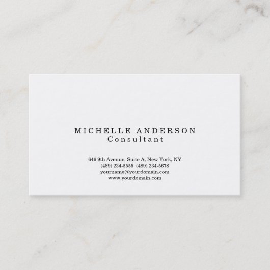 プレーンクラシカルプロフェッショナルシンプルミニマリスト 名刺 (正面)