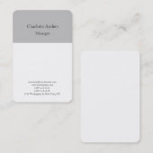 プレーンクラシカルミニマシンプルリストの灰色の白 名刺 (正面/裏面)