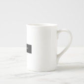 プレーンクラシカルミニマリストブラック&ホワイトエレガント ボーンチャイナマグカップ (右)