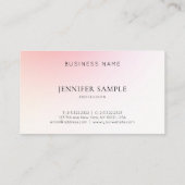 プレーンクリエイティブデザインピンクカラー調和ラグジュアリー 名刺 (裏面)