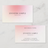 プレーンクリエイティブデザインピンクカラー調和ラグジュアリー 名刺 (正面/裏面)