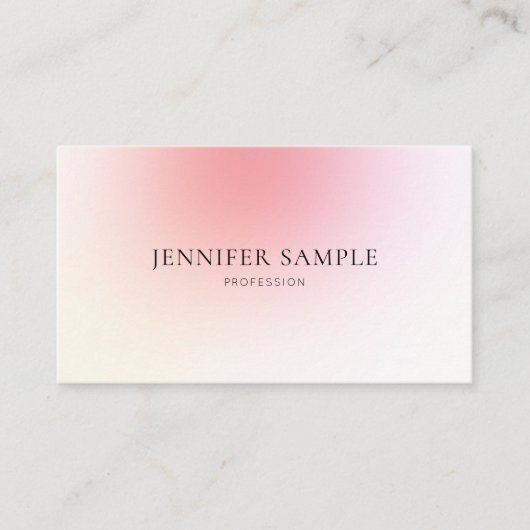 プレーンクリエイティブデザインピンクカラー調和ラグジュアリー 名刺 (正面)