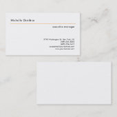 プレーンクリエイティブモダンミニマリストオレンジホワイト 名刺 (正面/裏面)