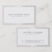 プレーンクリック白モノトーンストライプパターン2 名刺 (正面/裏面)