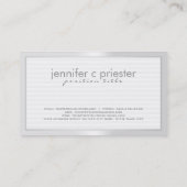 プレーンクリック白モノトーンストライプパターン2 名刺 (裏面)