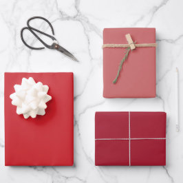 プレーンクリムゾンファジーファイアレッドシェード3トーン ラッピングペーパーシート