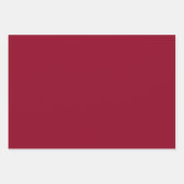 プレーンクリムゾンブルガンディマホガニーレッドシェード3トーン ラッピングペーパーシート (正面2)