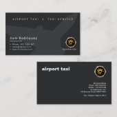 プレーンクリーンシンプルブラック航空空港タクシー 名刺 (正面/裏面)