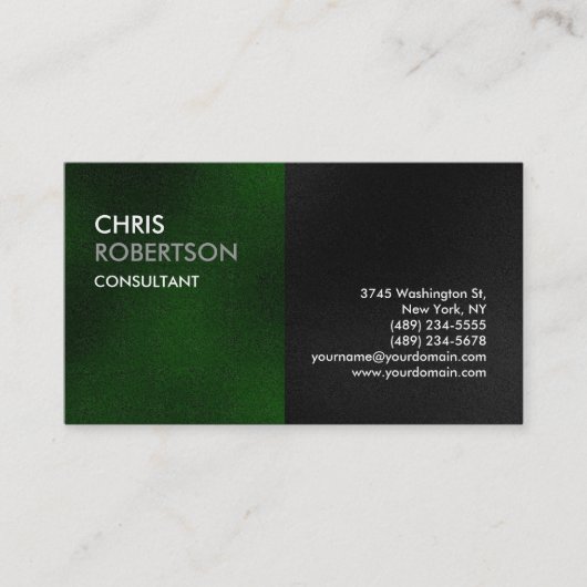 プレーングリーングレー魅力的なチャーム名刺 名刺 (正面)