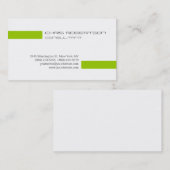 プレーングレーのホワイトグリーン魅力的な名刺 名刺 (正面/裏面)