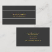 プレーングレーの金ゴールドイエロー名刺 名刺 (正面/裏面)