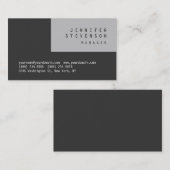 プレーングレートーンクリーンストライプのビジネスカード 名刺 (正面/裏面)